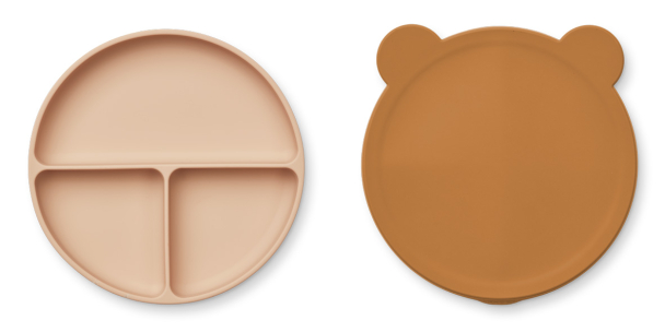 LIEWOOD - FRODO DIVIDER PLATE MR BEAR MUSTARD/TUSCANY ROSE - Image 1