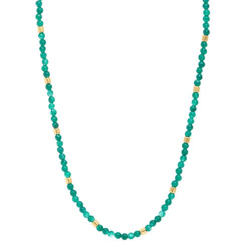 ORELIA Emerald & Metal Bead Necklace