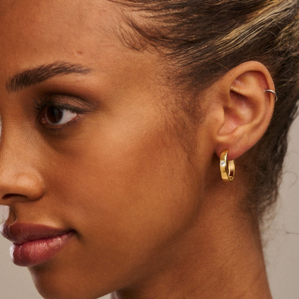 ORELIA Crystal Hoops - Image 2