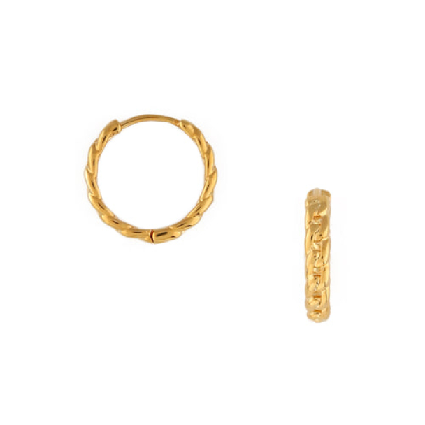 ORELIA Slim Chain Hoop - Image 1