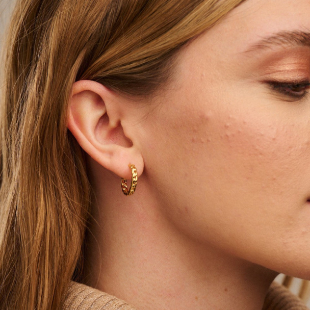 ORELIA Slim Chain Hoop - Image 2