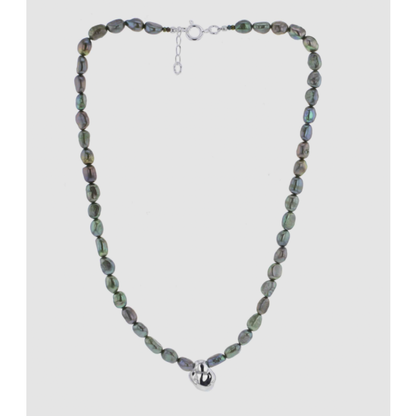 WHOLE NECLACE SINGLE PEARL FOREST GREEN SMALL 4974G4506