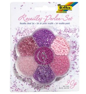 Folia Rocailles Perlesett 90g – Lys rosa/lilla