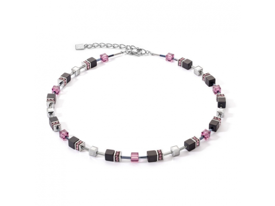 GEOCUBE Necklace Iconic Precious Onyx Silver/Amethyste