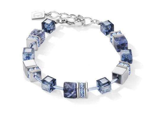 GEOCUBE Bracelet Sodalite & Haematite blue