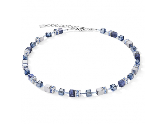 GEOCUBE Necklace Sodalite & Haematite blue