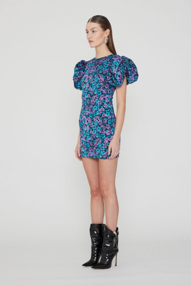 Slinky Jersey Balloon Sleeve Dress Hyacinth - Image 3