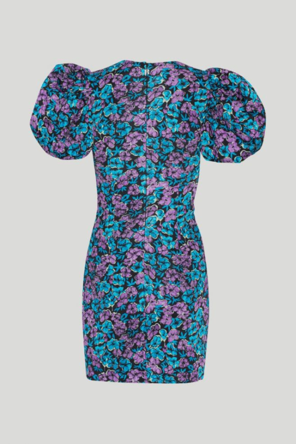 Slinky Jersey Balloon Sleeve Dress Hyacinth - Image 4