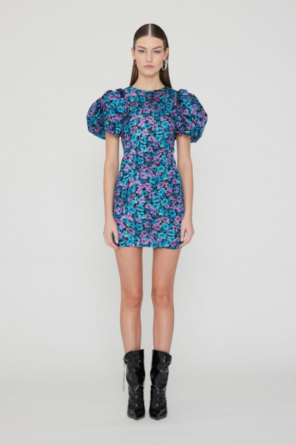 Slinky Jersey Balloon Sleeve Dress Hyacinth - Image 6