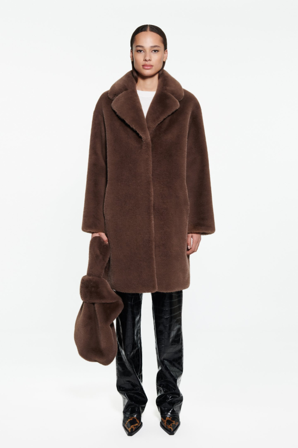 Camille Cocoon Coat - Mole Brown - Image 2