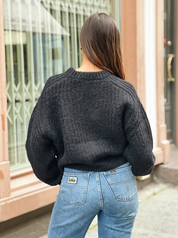 Short Logo Knit Sweat Black   - Image 7