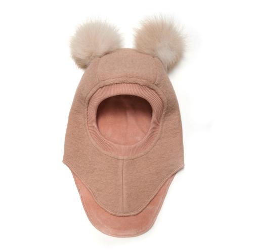 HUTTELIHUT - BIG BEAR BALACLAVA WOOL DUSTY ROSE/L.CAMEL