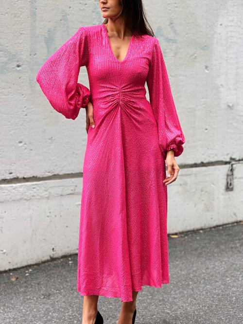 Sequin Long-sleeved Dress Pink