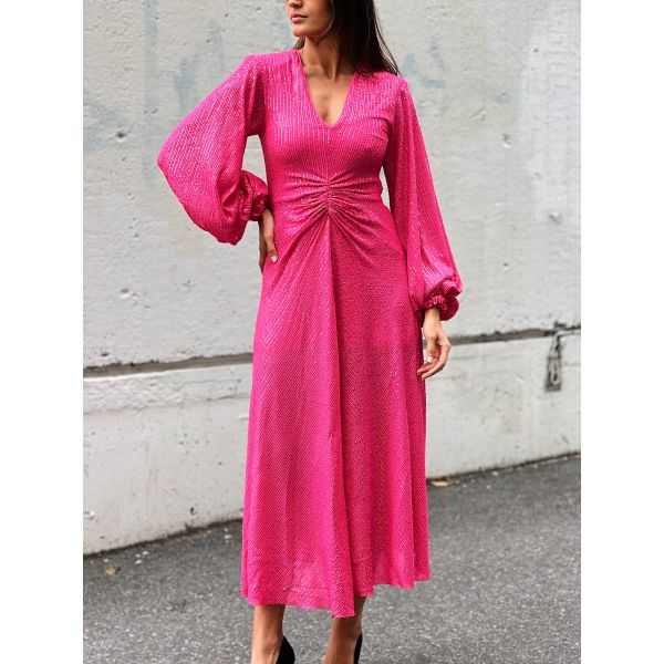Sequin Long-sleeved Dress Pink