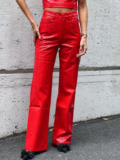 Straight Leg Pants Red 