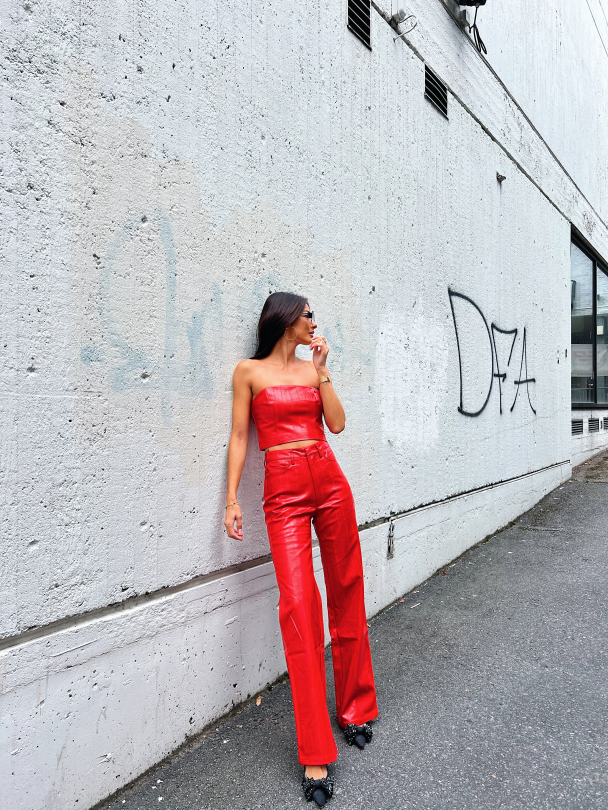Straight Leg Pants Red  - Image 4