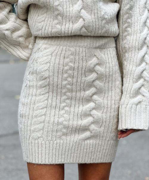 Skirt Cable Knit Pristine White 