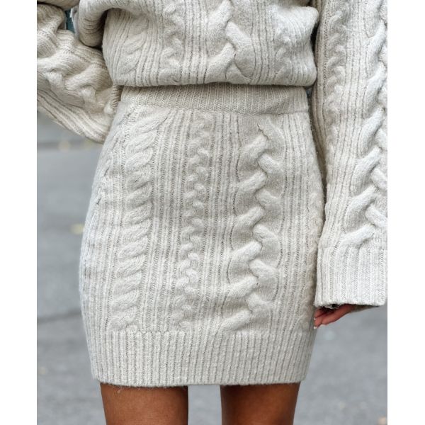 Skirt Cable Knit Pristine White 