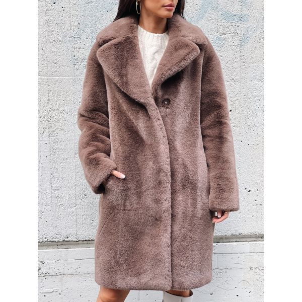 Camille Cocoon Coat - Mole Brown