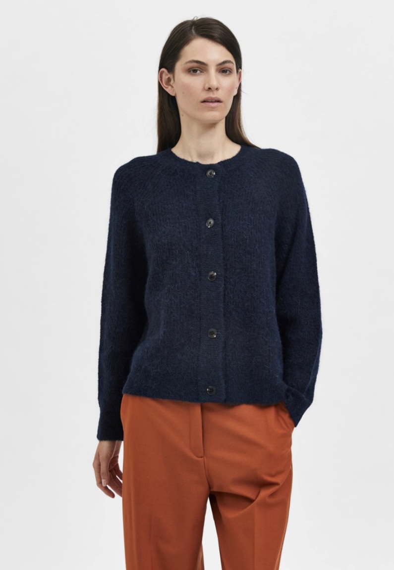 Lulu Knit Short Cardigan - Dark Sapphire Selected Femme