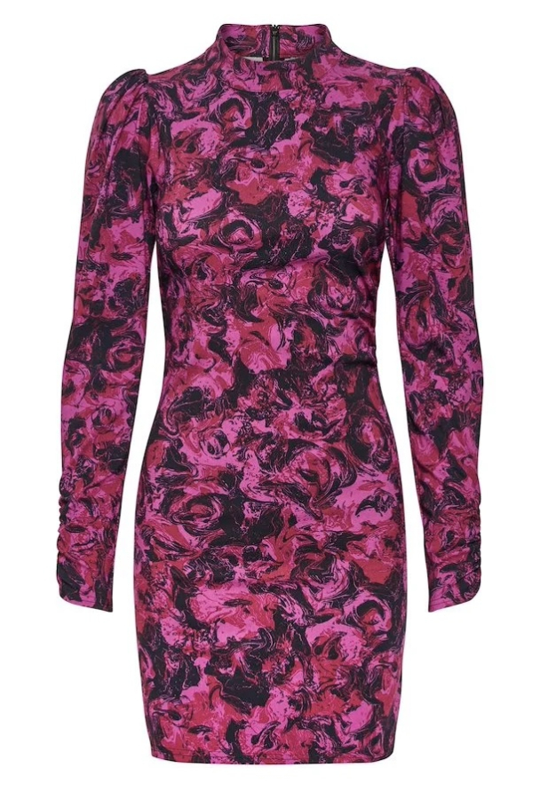 Rava Slim Dress - Pink Art - Image 5
