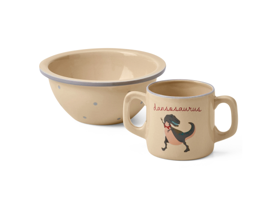 Spisesett i keramikk - Dansosaurus
