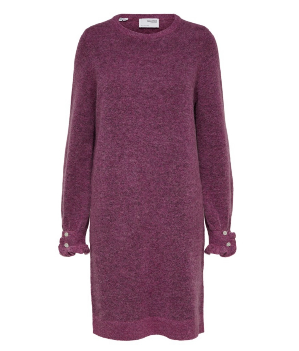 Sia Juma Knit O-Neck Dress - Phlox Pink/Melange Black Core - Image 2