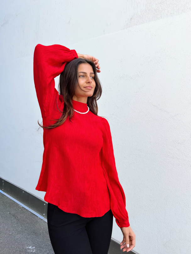 Madina Top - True Red  - Image 2