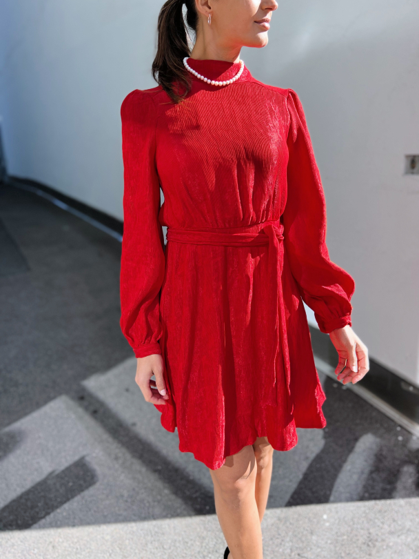 Madina Short Dress - True Red  - Image 1