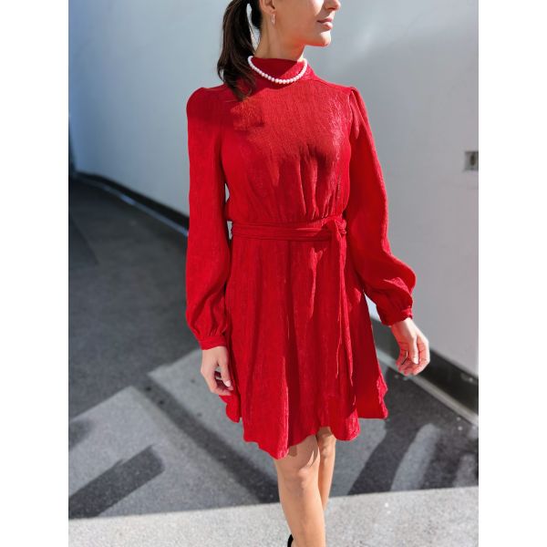 Madina Short Dress - True Red 