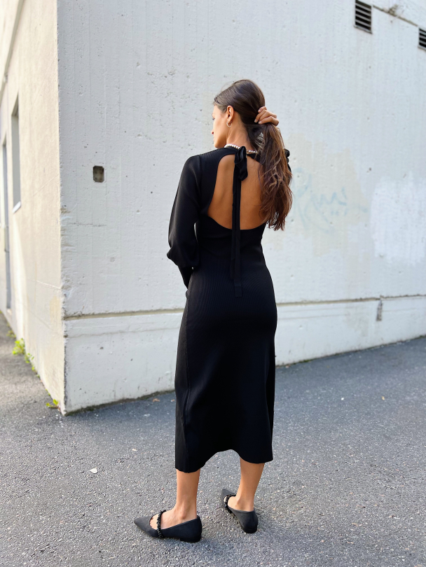 Mona Long Dress - Black - Image 6