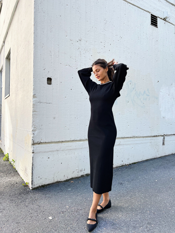 Mona Long Dress - Black - Image 7