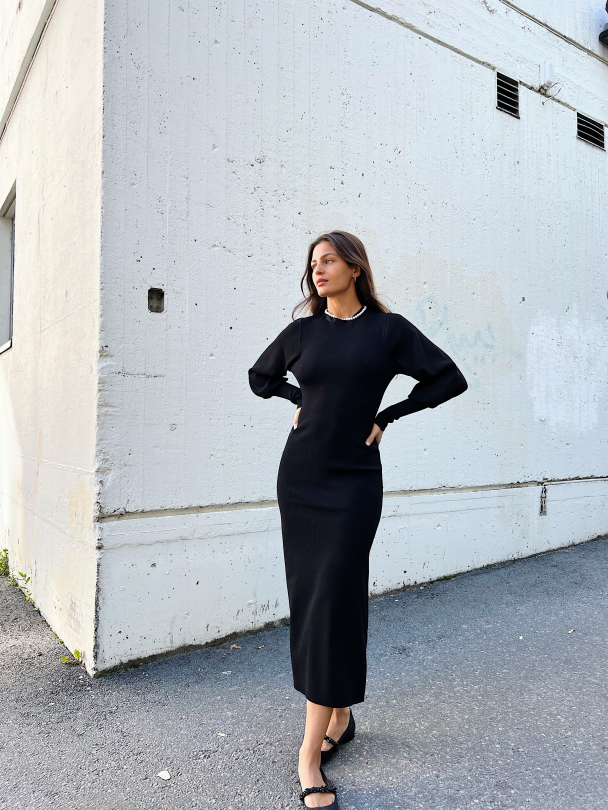 Mona Long Dress - Black - Image 8