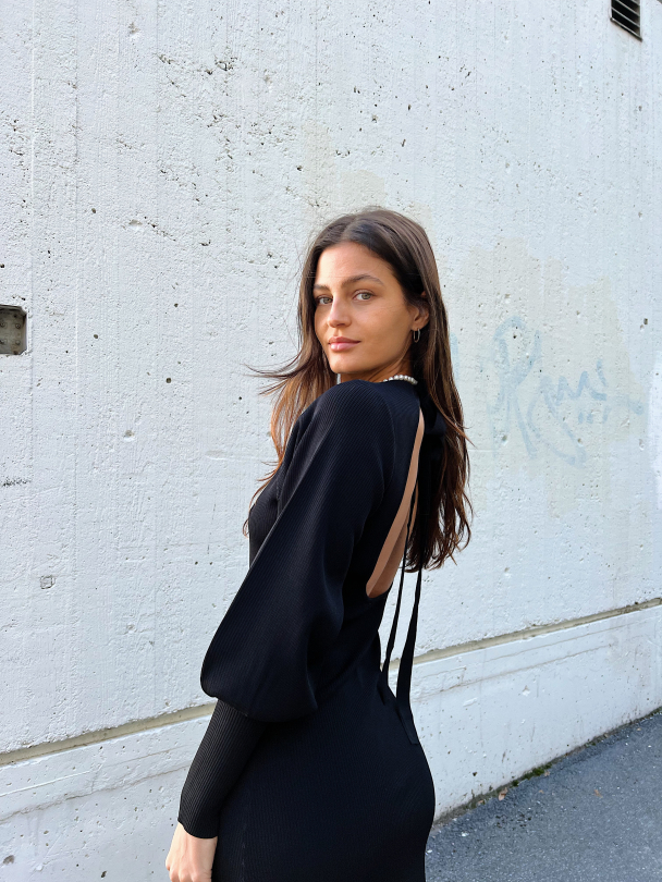 Mona Long Dress - Black - Image 9