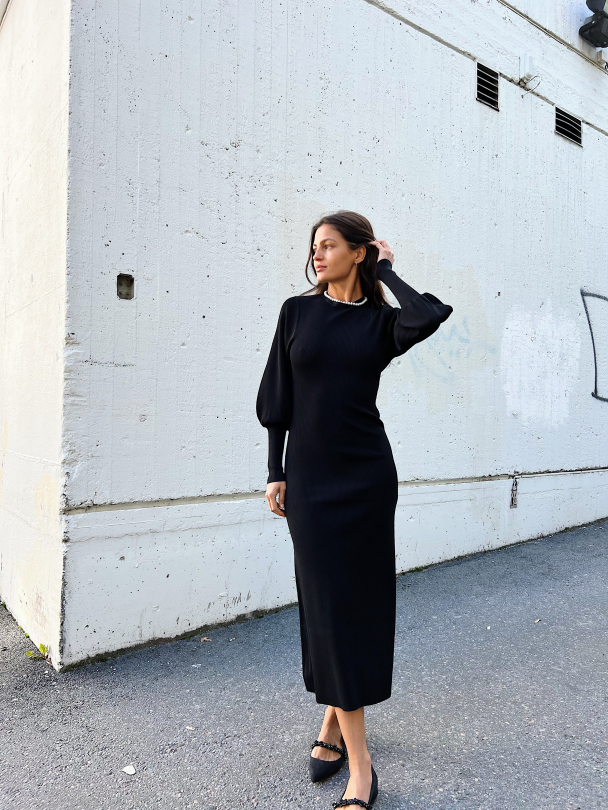 Mona Long Dress - Black - Image 10