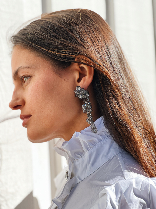 Ziva Earrings - Silver Cloud  - Image 3