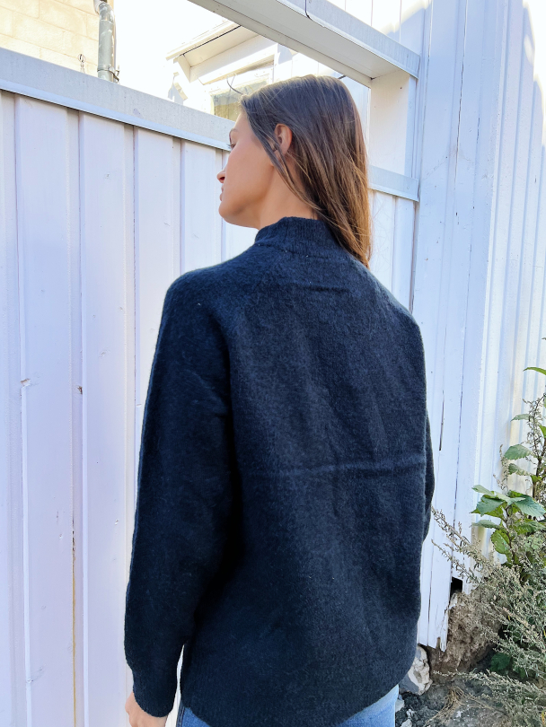 Lulu Knit High Neck - Dark Sapphire - Image 8