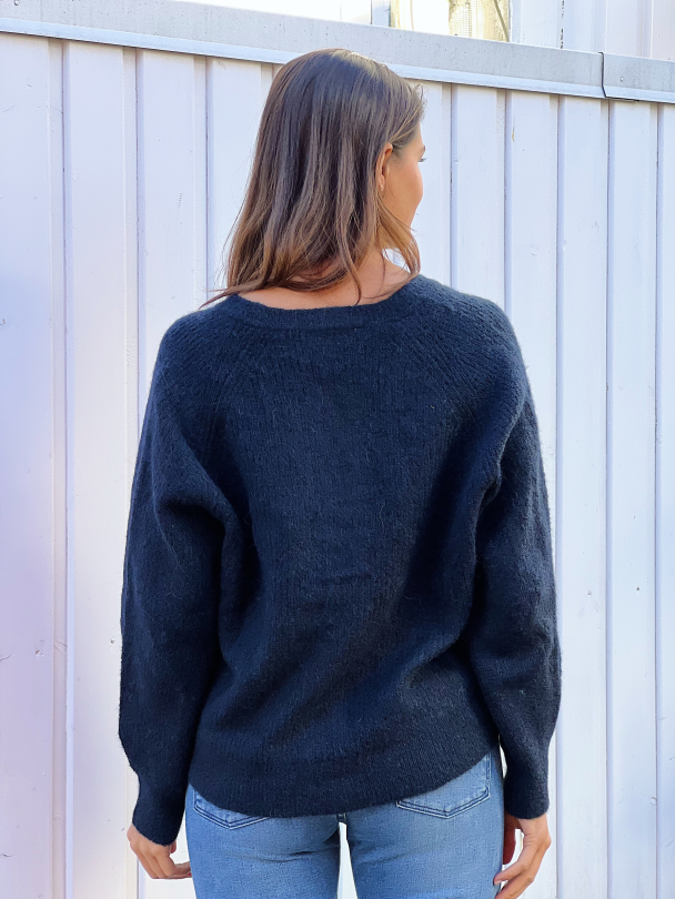 Lulu Knit Short Cardigan - Dark Sapphire - Image 7