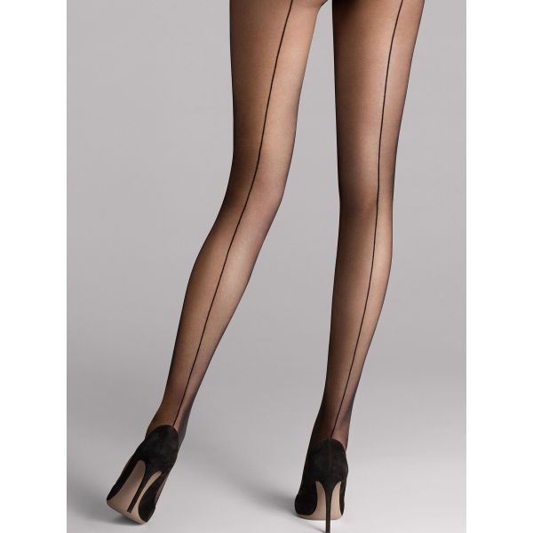 Individual 10 Back Seam Tights, black