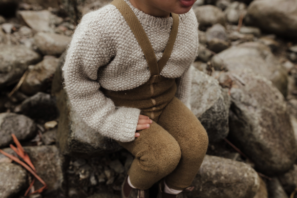 Teddy Footless Tights - Acorn Brown - Image 3