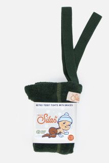 Silly Silas | Teddy Footed Tights - Dark Forest Green