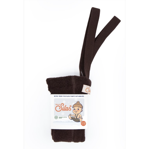 Silly Silas Teddy warmy cotton tights - Chocolate Brown