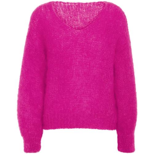 Milana Neon Pink Mohair v-neck