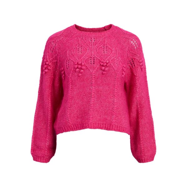 OBJANNA magenta KNIT PULLOVER
