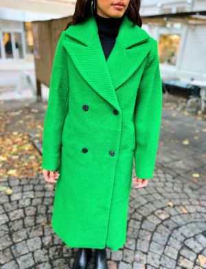 Inferno Long Wool Mix Coat - Fern Green