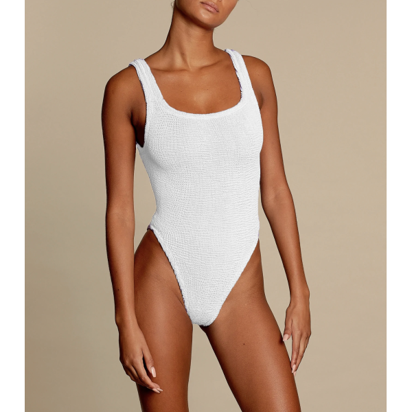 SQUARE NECK SWIMSUIT WHITE