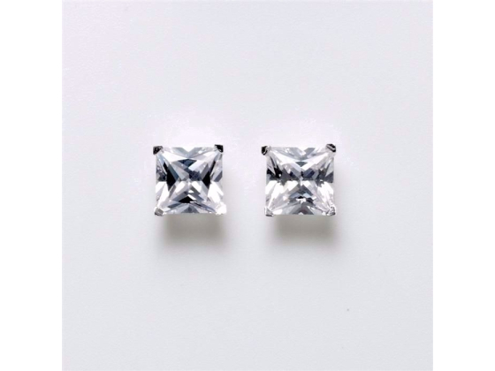 S&oslash;lv &oslash;restikk med 6x6mm zirkonia