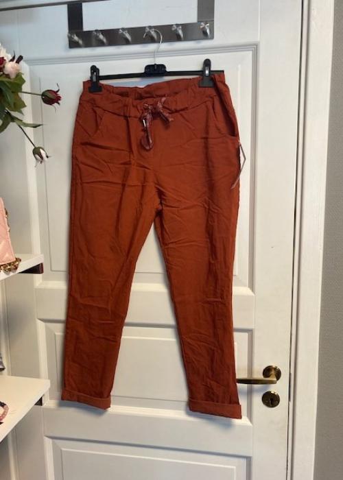 Bukse med stretch, høst oransje
