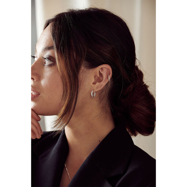 ORELIA Chain Huggie Hoop - Image 2