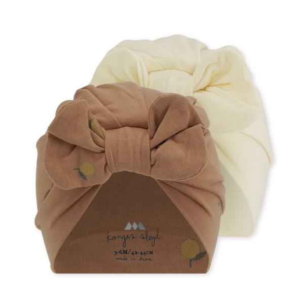 Bambi Bonnet 2-pk - Lemon Brown/Vanilla